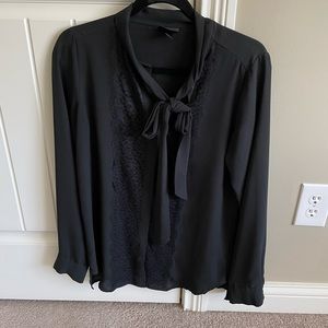 Black Target Mossimo Front-Tie Blouse with Lace